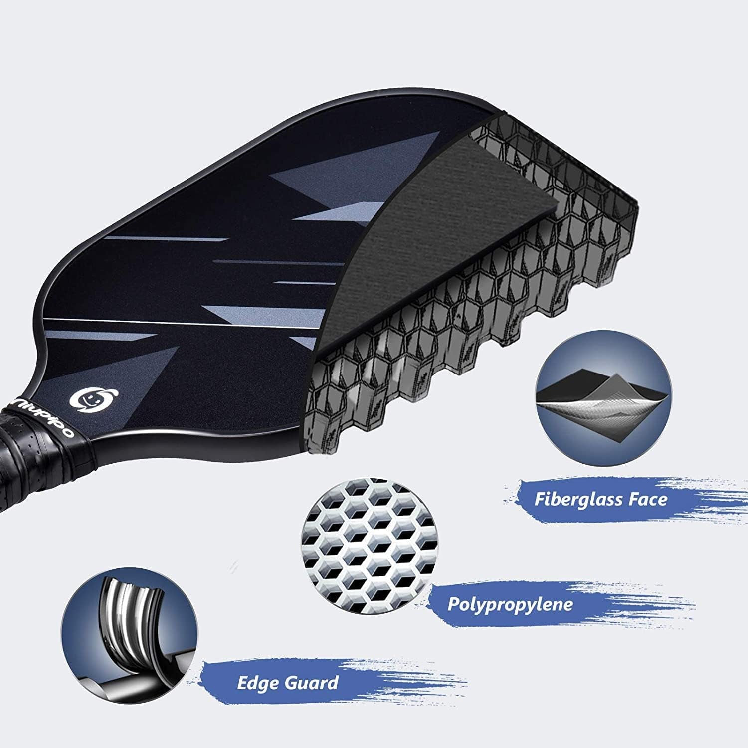 Pickleball Paddles Set of 2/4, USAPA Approved Lightweight Pickleball Rackets, Durable Fiberglass Surface with Polypropylene Honeycomb Core, Cushion Grip and Carry Bag